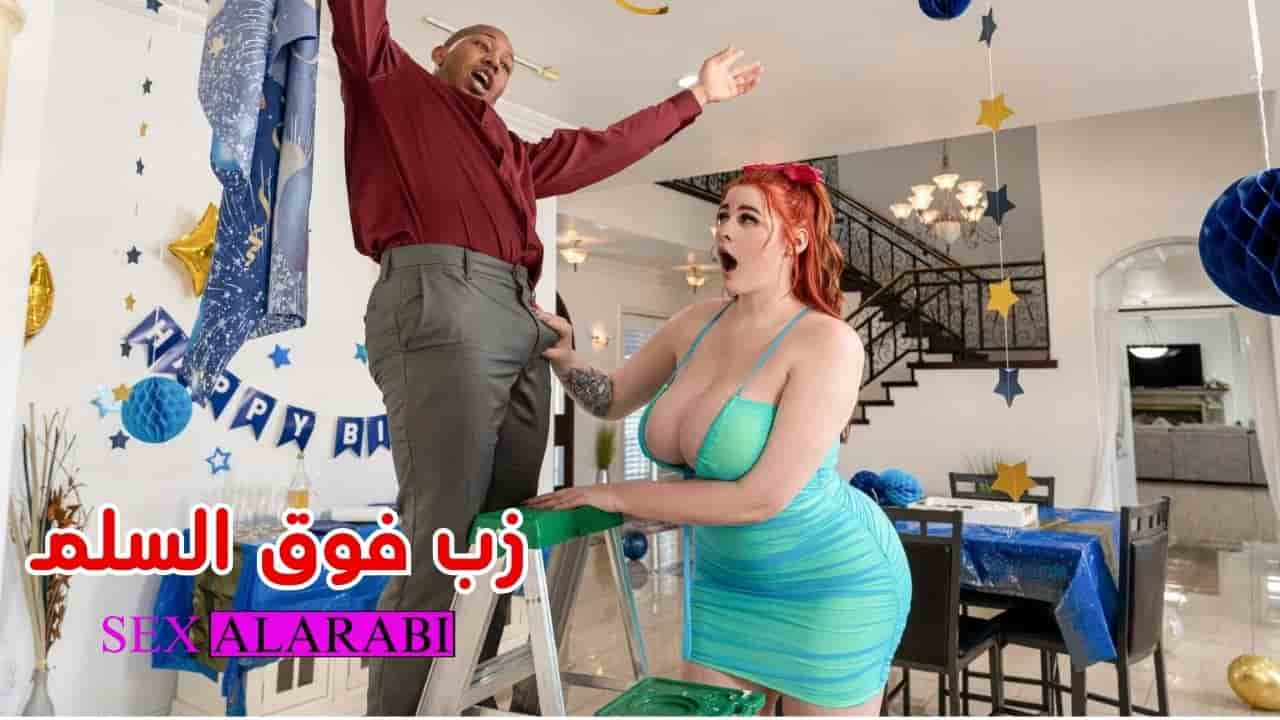 زب فوق السلم - سكس مترجم